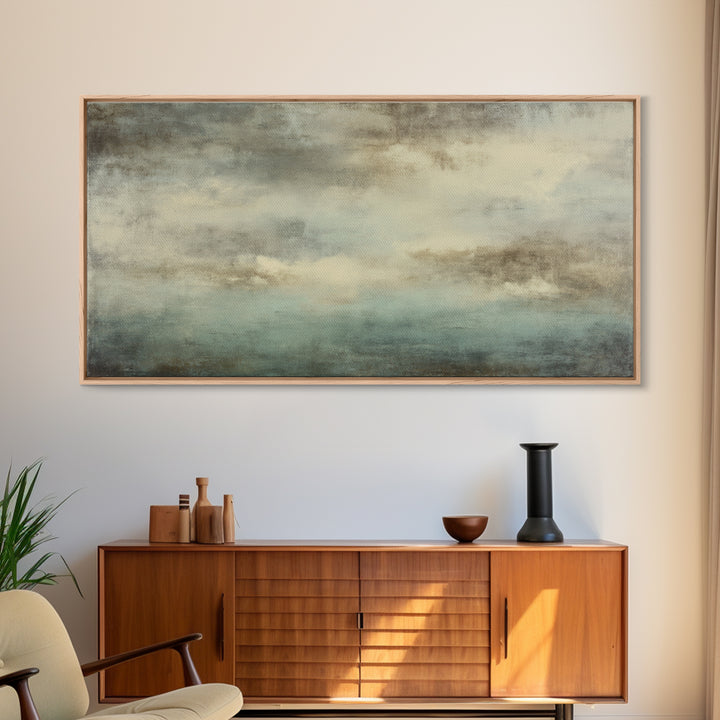 Deep Green and Walnut Toned Abstract Canvas Print, Law Office Art, Digital Prints, Office Decor, Counsel, Gifts for Lawyers, LOA-2x1-89