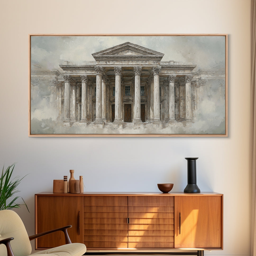 Marble Courthouse Column Study Without Building Scene Canvas Print, Law Office Art, Teen Girl Room Decor, Office Decor, Counsel, LOA-2x1-95