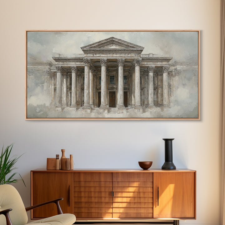 Marble Courthouse Column Study Without Building Scene Canvas Print, Law Office Art, Teen Girl Room Decor, Office Decor, Counsel, LOA-2x1-95