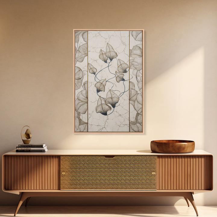 Minimal Line Drawing of Scales and Laurel Framed Canvas Print, Law Office Art, Fine Art Print, Office Decor, Abstract Art, LOA-2x3-18