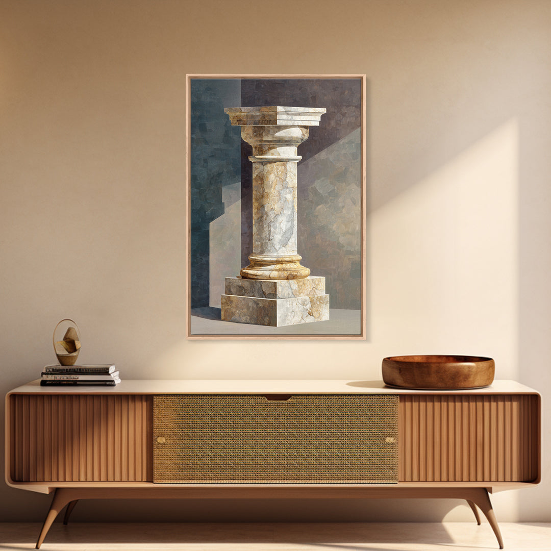 Marble Courthouse Column Study Without Building Scene Canvas Print, Law Office Art, Office Decor, Watercolor Art, Counsel, LOA-2x3-35