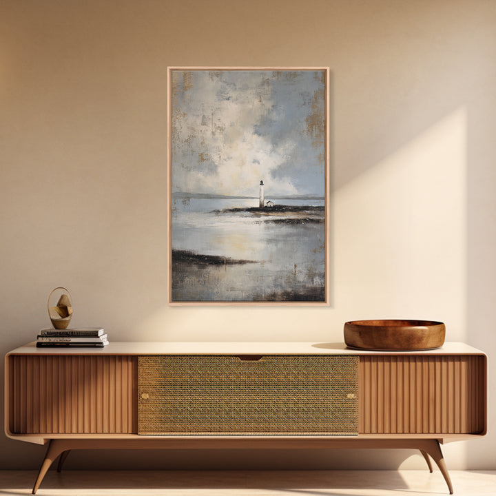 Stormy Landscape with Lighthouse as Guidance Metaphor Canvas Print, Law Office Art, Neutral Decor, Office Decor, Counsel, LOA-2x3-43