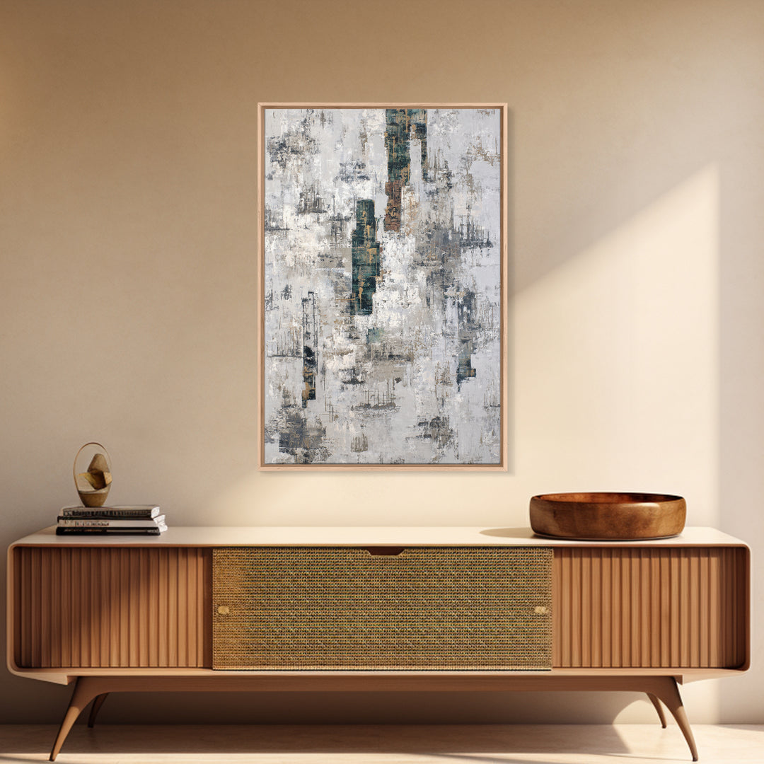 Deep Green and Walnut Toned Abstract Canvas Print, Law Office Art, Luxury Decor, Office Decor, Abstract Art, Counsel, LOA-2x3-5