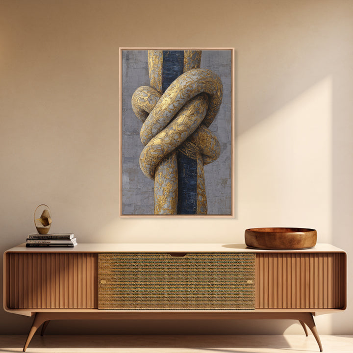 Gold Thread Knot Symbolizing Resolution Canvas Print, Law Office Art, Boho Decor, Office Decor, Counsel, Digital Prints, LOA-2x3-50