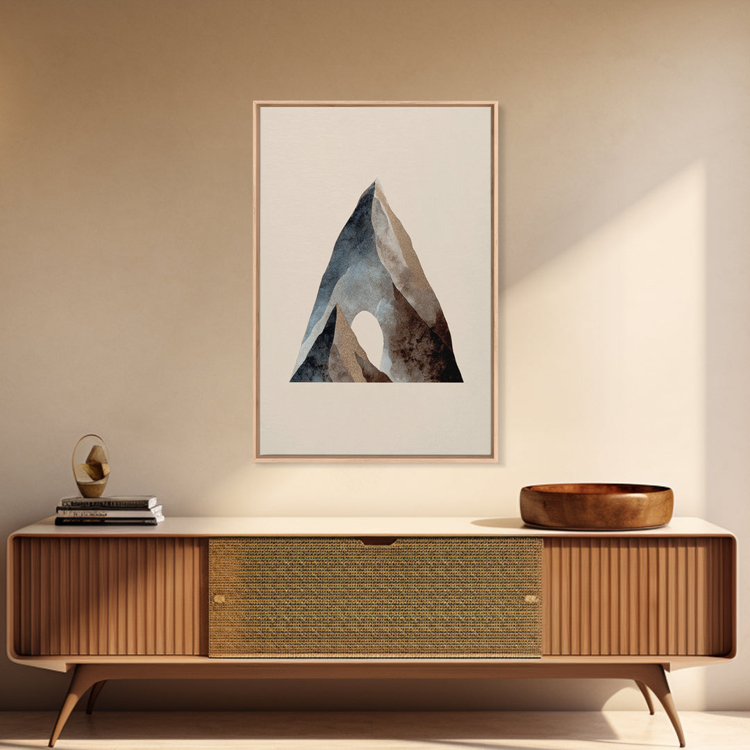 Ink Wash Mountain Symbolizing Stability Framed Canvas Print, Law Office Art, Lawyer Office Decor, Office Decor, Counsel, LOA-2x3-52
