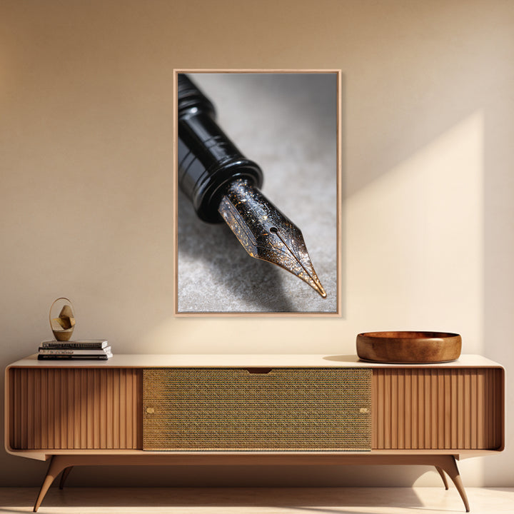 Fountain Pen Nib Closeup Canvas Print, Law Office Art, Office Wall Decor, Office Decor, Fine Art, Counsel, Law School, LOA-2x3-7