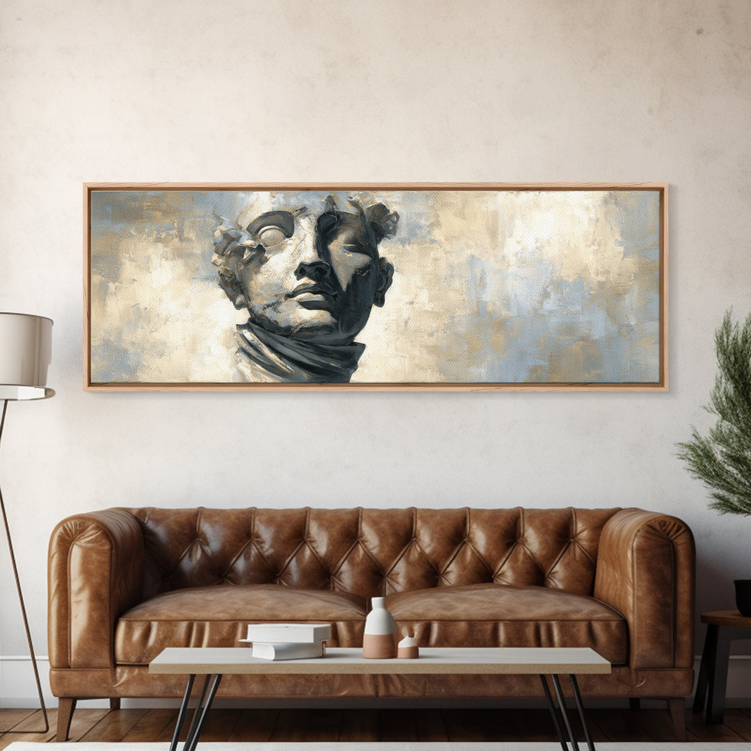 Classical Statue Bust Canvas Print, Law Office Art, Therapy Office Decor, Office Decor, Fine Art, Counsel, Home Decor, LOA-3x1-16
