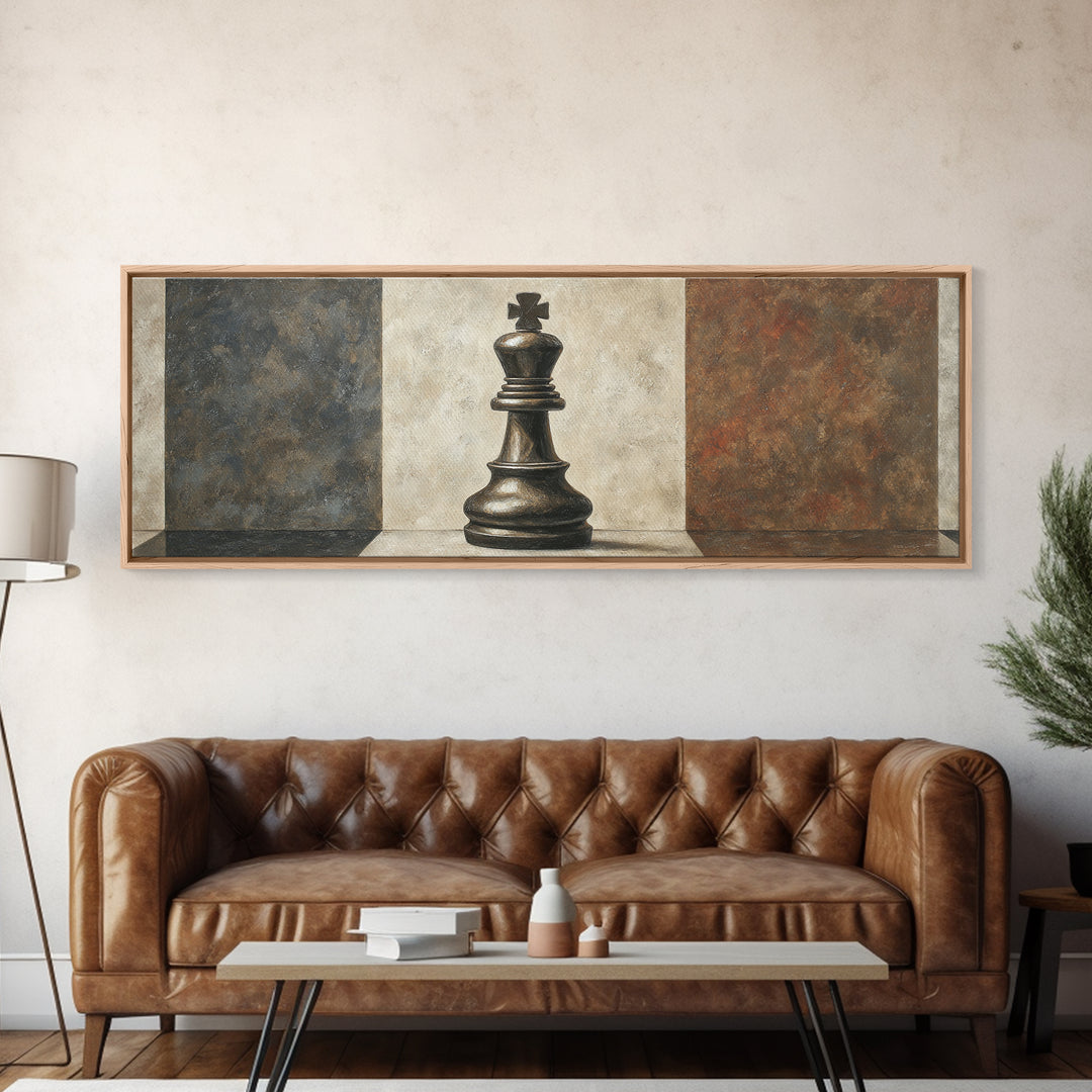 Single Chess King Canvas Print, Law Office Art, Decor, Office Decor, Fine Art, Counsel, Bookish Wall Art, Gifts for Lawyers, LOA-3x1-38