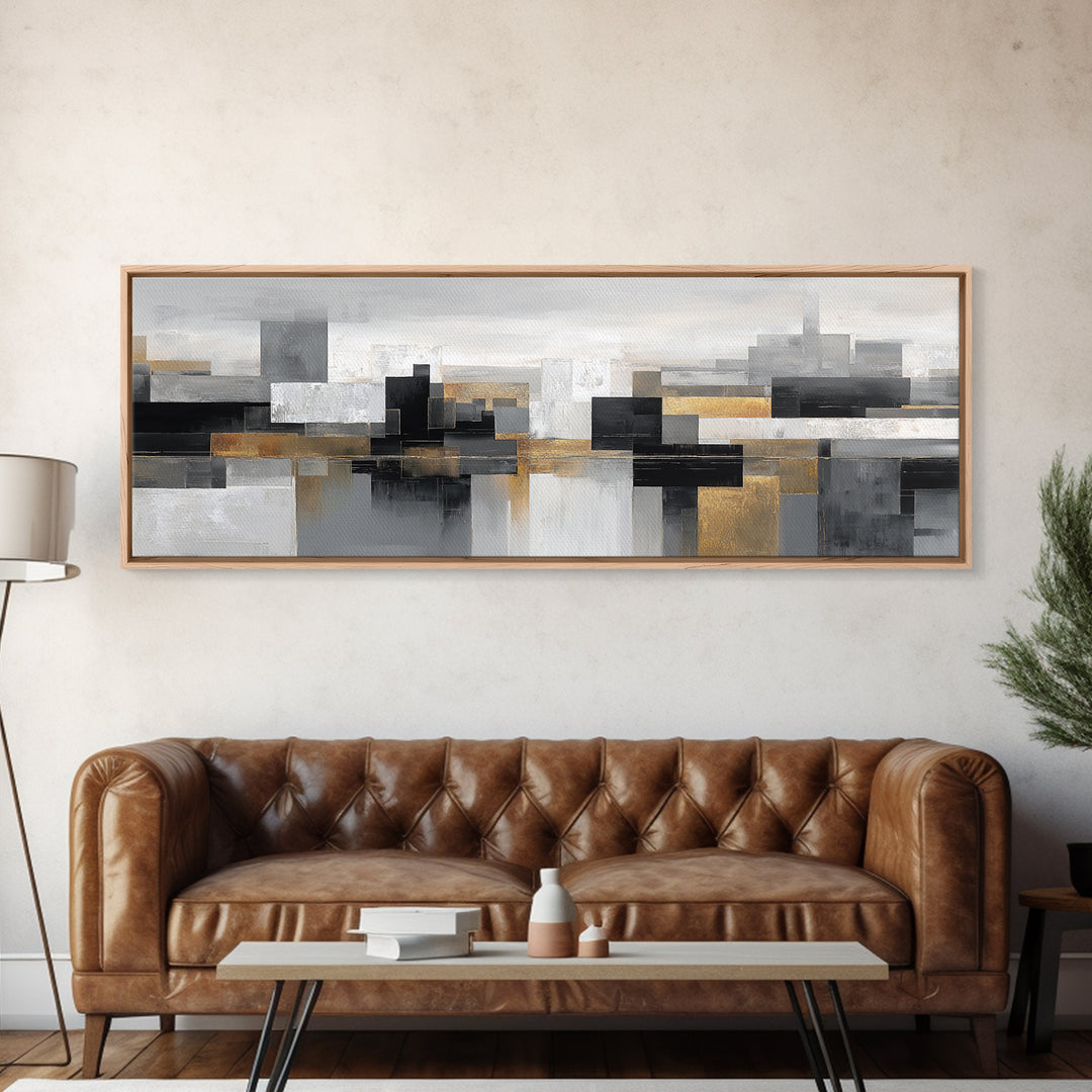 Quiet City Skyline Canvas Print, Law Office Art, Law, Office Decor, Abstract Art, Counsel, Modern Decor, Fine Art Print, LOA-3x1-4