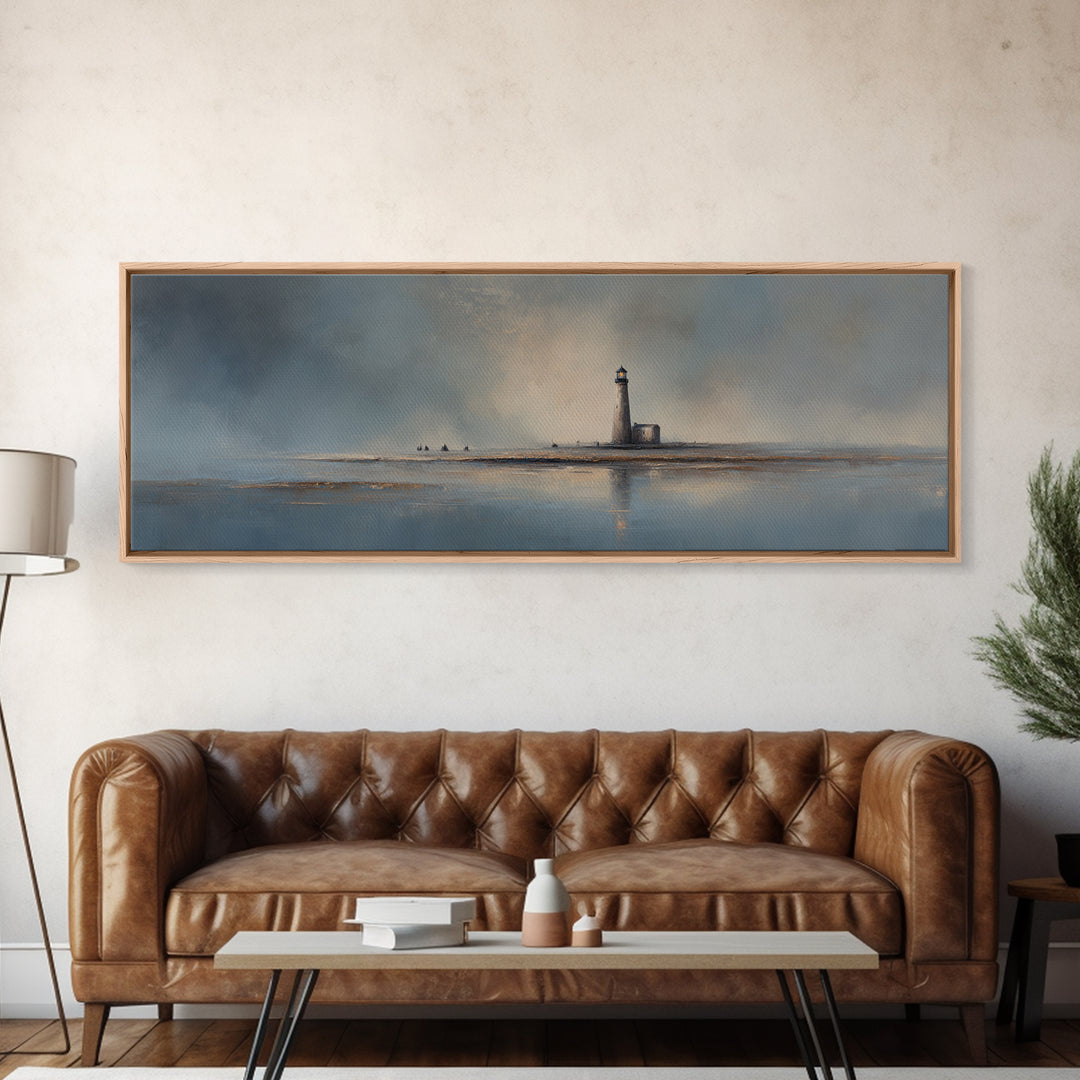Stormy Landscape with Lighthouse as Guidance Metaphor Canvas Print, Law Office Art, Gallery Decor, Office Decor, Counsel, LOA-3x1-99