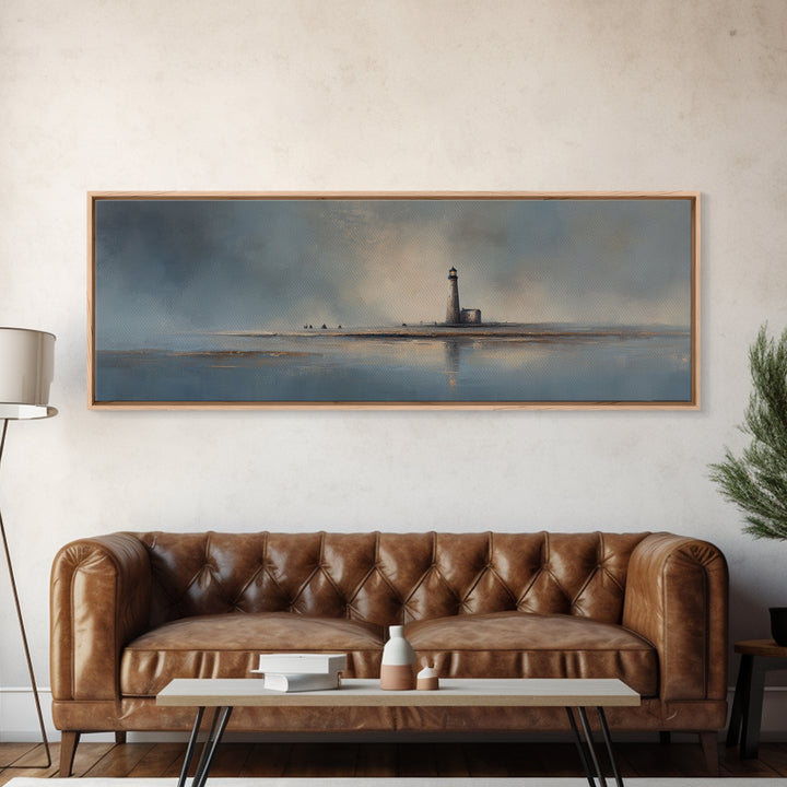 Stormy Landscape with Lighthouse as Guidance Metaphor Canvas Print, Law Office Art, Gallery Decor, Office Decor, Counsel, LOA-3x1-99