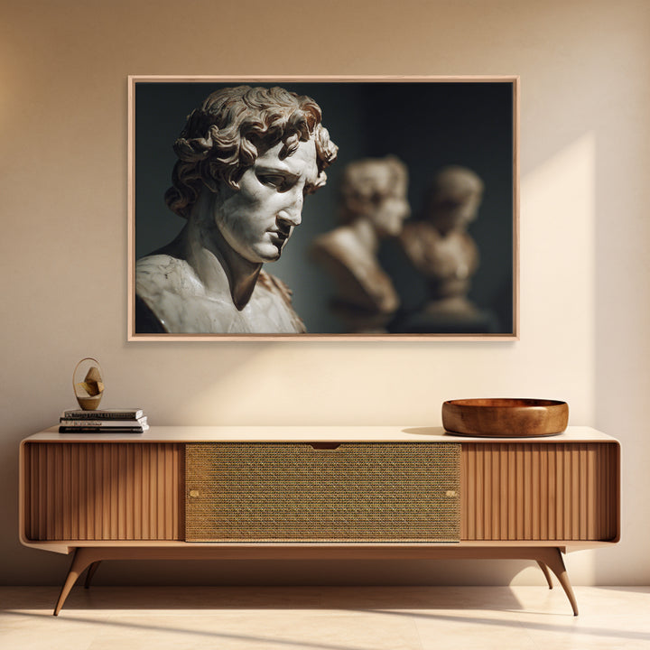Classical Statue Bust Framed Canvas Print, Law Office Art, Home Office Decor, Office Decor, Oil Painting, Counsel, Boho Decor, LOA-3x2-100