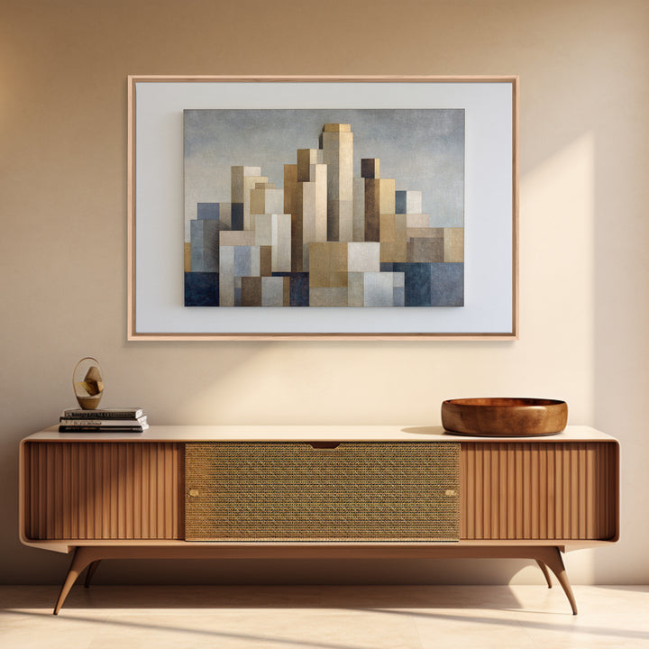 Quiet City Skyline Framed Canvas Print, Law Office Art, Canvas Print, Office Decor, Abstract Art, Counsel, Butterfly Art, LOA-3x2-40