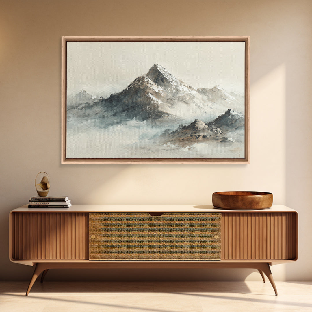 Ink Wash Mountain Symbolizing Stability Canvas Print, Law Office Art, Metal Wall Decor, Office Decor, Fine Art, Counsel, LOA-3x2-48