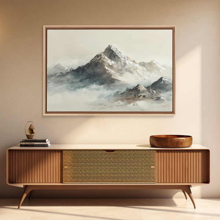 Ink Wash Mountain Symbolizing Stability Canvas Print, Law Office Art, Metal Wall Decor, Office Decor, Fine Art, Counsel, LOA-3x2-48