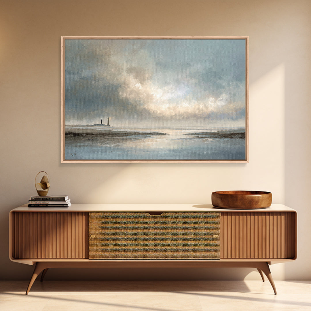 Stormy Landscape with Lighthouse as Guidance Metaphor Canvas Print, Law Office Art, Butterfly Art, Office Decor, Counsel, LOA-3x2-87