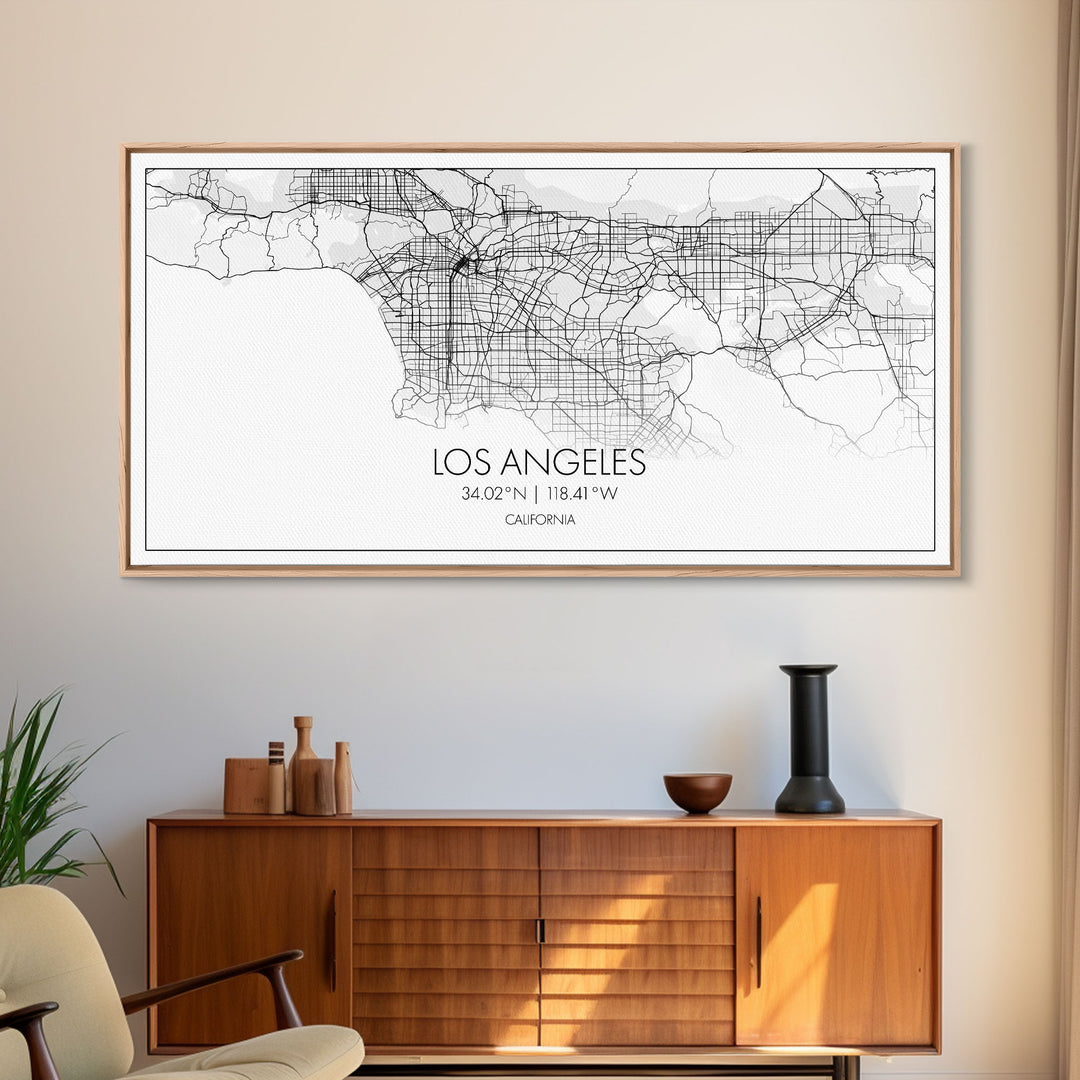Los Angeles City Map, California Map, Map Art, Modern Art, Wall Art, Canvas Art, Tiny House Décor, Rustic Wall Art, Wanderlust Gift, Prints