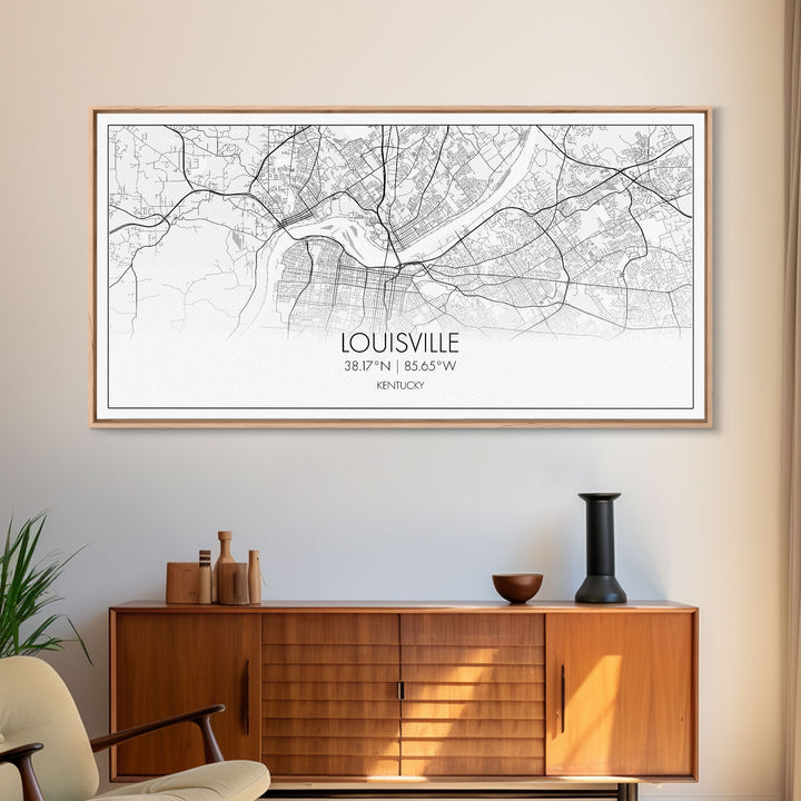 Louisville City Map, Kentucky Map, Map Art, Modern Art, Wall Art, Canvas Art, Aesthetic Room Décor, Wall Art Home Décor, Birthday Gift