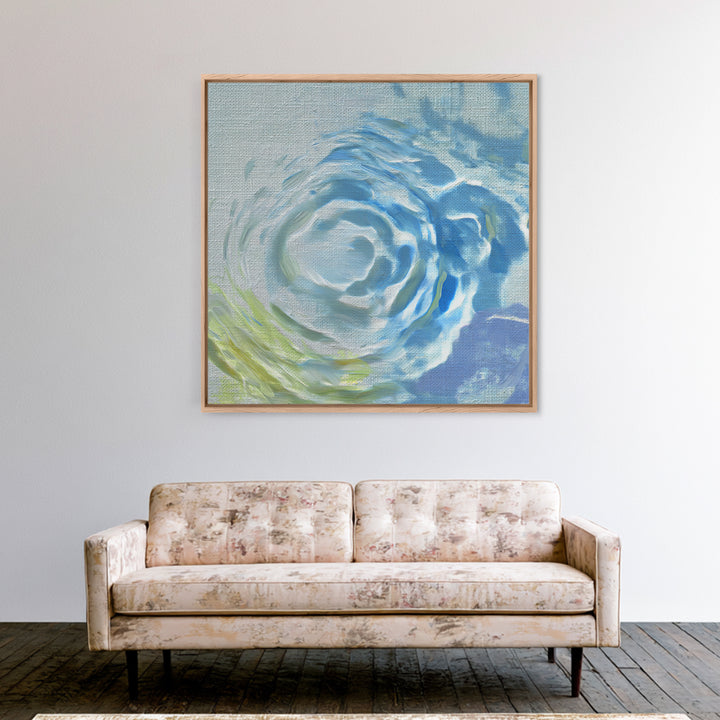 Clean Blue Water Ripple Abstraction Canvas Print, Laundry Room Art, Retro Wall Art, Living Room Decor, Abstract Art, Clean, LRA-1x1-18