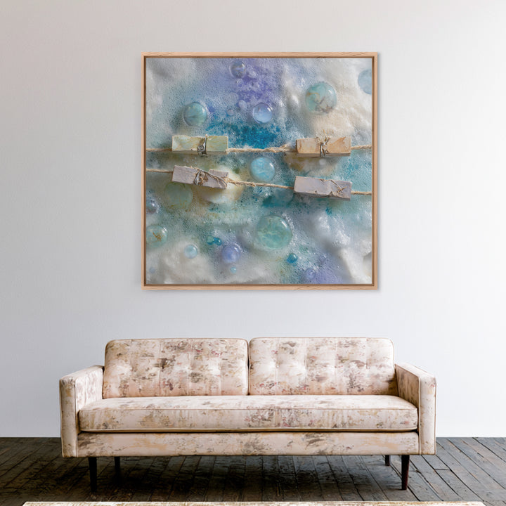 Abstract Suds and Bubbles Framed Canvas Print, Laundry Room Art, Downloadable Art, Living Room Decor, Fine Art, Clean, LRA-1x1-46