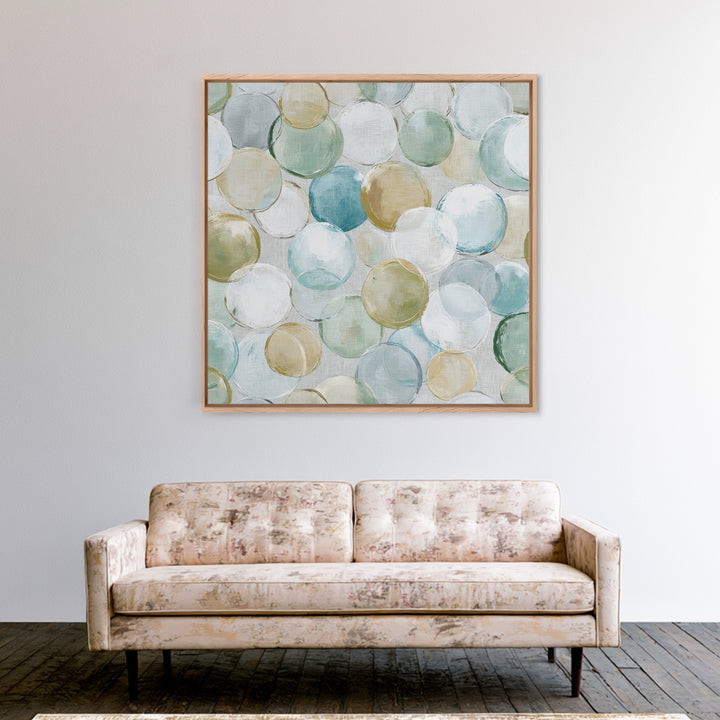 Soap Bubbles Rendered as Playful Abstract Circles Canvas Print, Laundry Room Art, Gallery Wall Prints, Living Room Decor, Clean, LRA-1x1-54