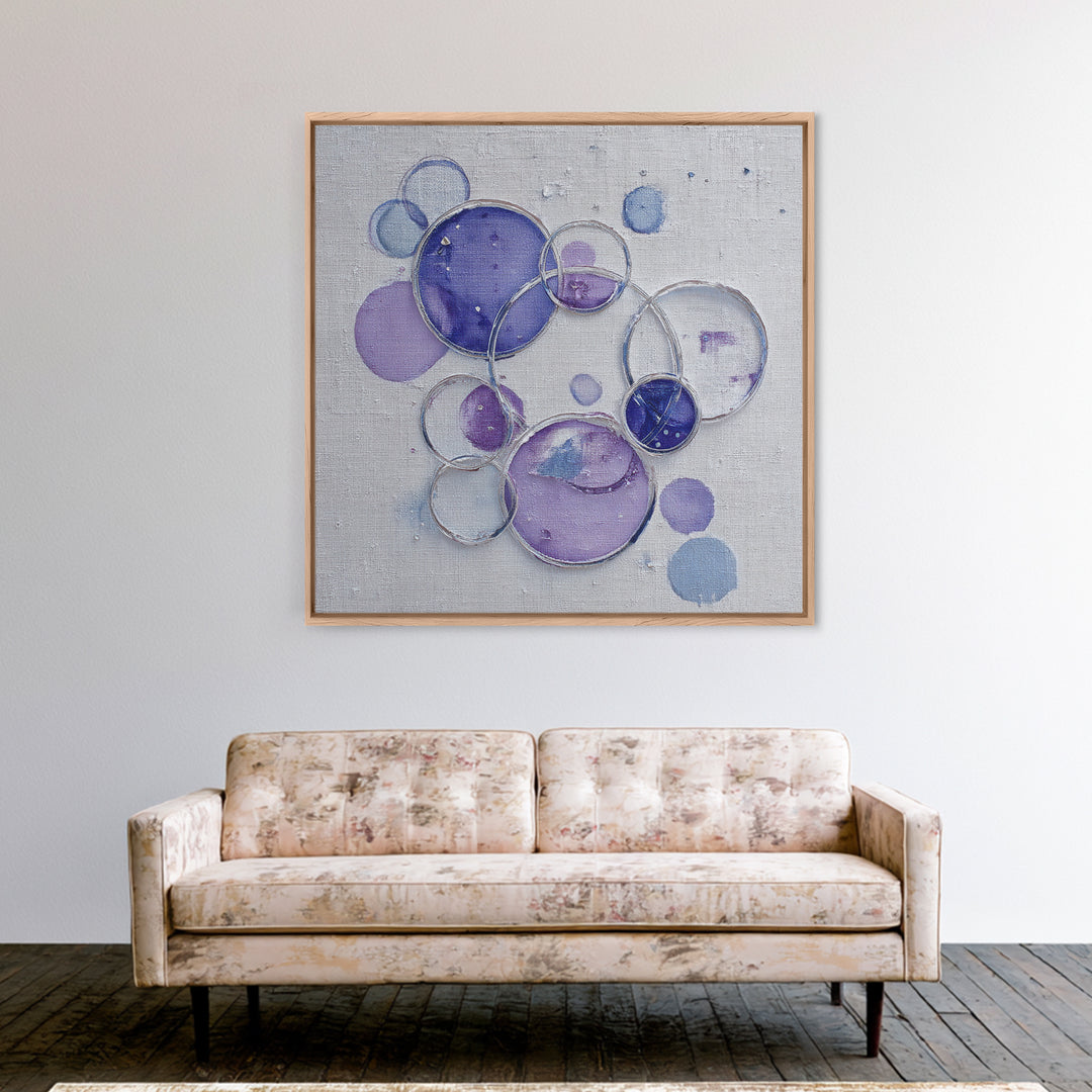 Soap Bubbles Rendered as Playful Abstract Circles Canvas Print, Laundry Room Art, Gallery Decor, Living Room Decor, Clean, LRA-1x1-78