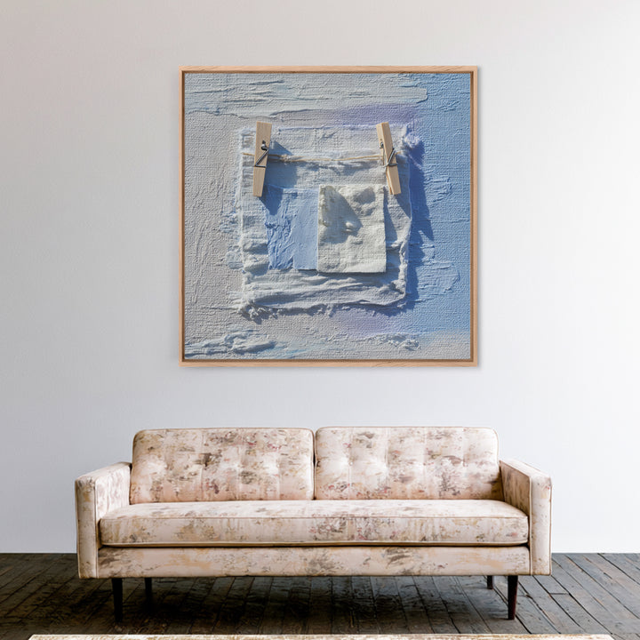 Clean Blue Water Ripple Abstraction Canvas Print, Laundry Room Art, Apartment Wall Art, Living Room Decor, Fine Art, Clean, LRA-1x1-90