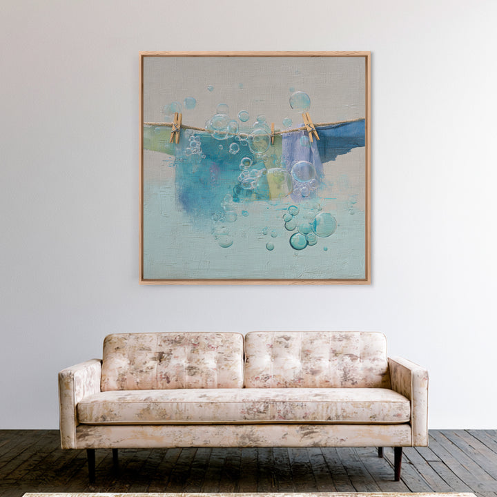 Abstract Suds and Bubbles Canvas Print, Laundry Room Art, Digital Art Print, Living Room Decor, Abstract Art, Clean, LRA-1x1-94