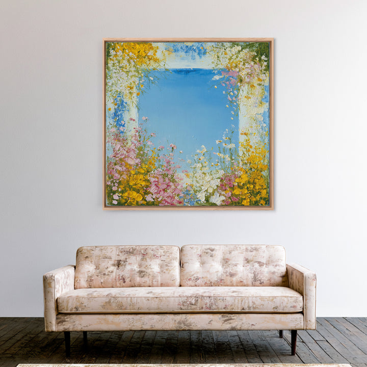 Fresh Air Meadow Landscape for Clean Mood Canvas Print, Laundry Room Art, Neutral Decor, Living Room Decor, Fine Art, Clean, LRA-1x1-95