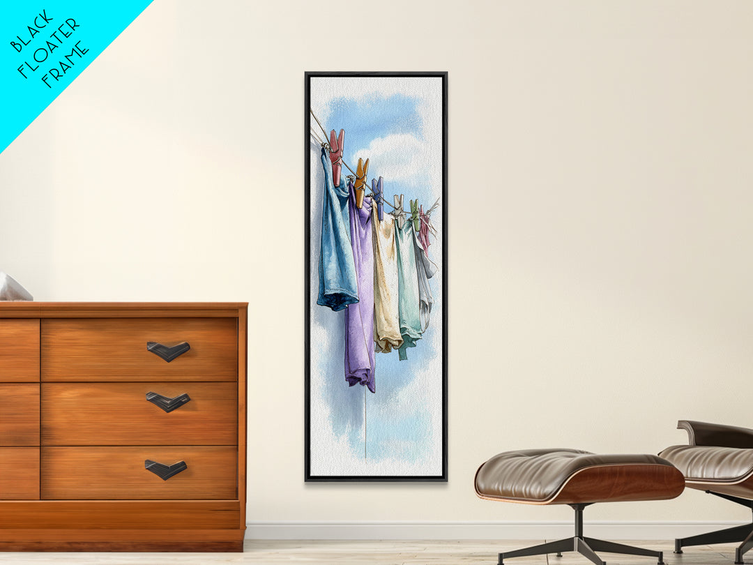 Washing Machine Icon Graphic Without Text Canvas Print, Laundry Room Art, Whimsical Art, Living Room Decor, Fine Art, Clean, LRA-1x3-22