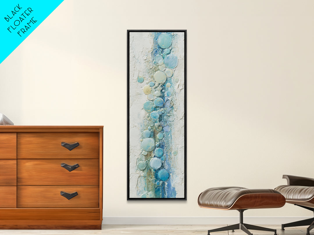 Abstract Suds and Bubbles Framed Canvas Print, Laundry Room Art, Gallery Wall Prints, Living Room Decor, Abstract Art, Clean, LRA-1x3-34