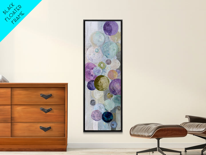 Soap Bubbles Rendered as Playful Abstract Circles Canvas Print, Laundry Room Art, Modern Decor, Living Room Decor, Clean, LRA-1x3-66