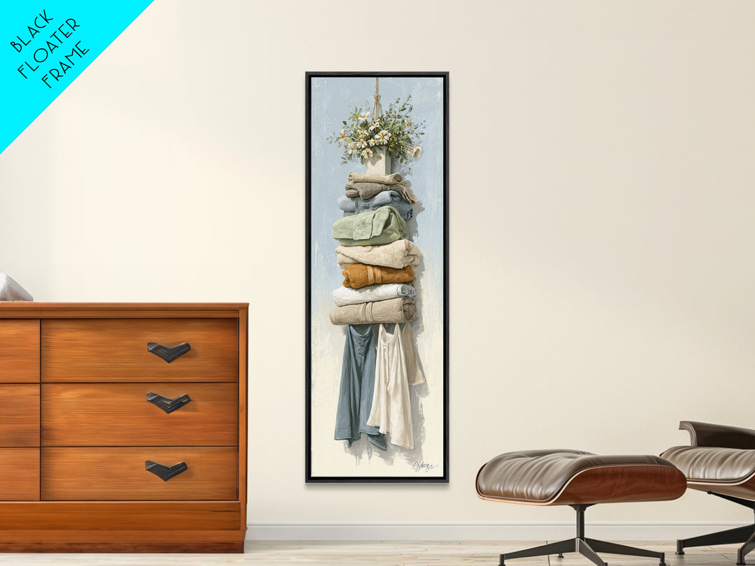 Farmhouse Laundry Sign Ornament Without Words Canvas Print, Laundry Room Art, Contemporary Art, Living Room Decor, Clean, LRA-1x3-7