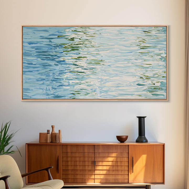 Clean Blue Water Ripple Abstraction Canvas Print, Laundry Room Art, Room Decor, Living Room Decor, Abstract Art, Clean, LRA-2x1-62