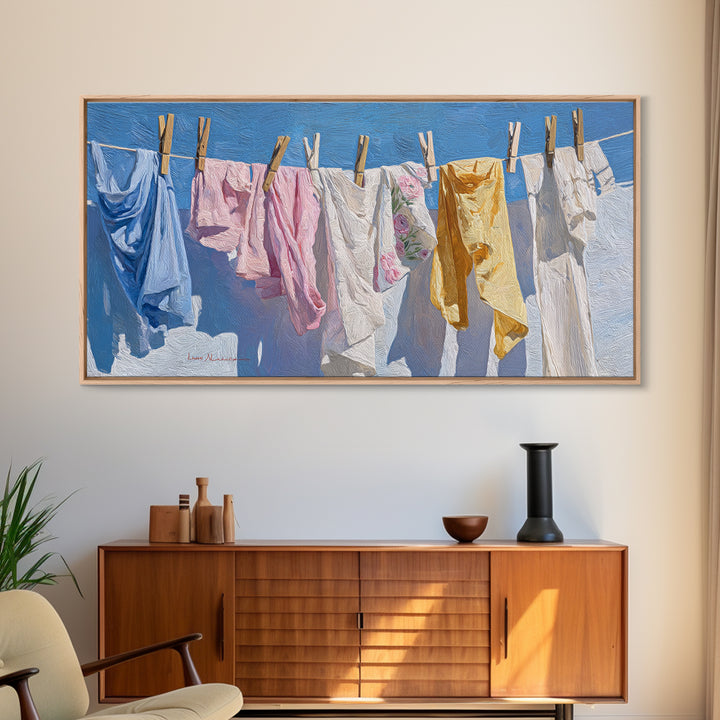 Clean Blue Water Ripple Abstraction Framed Canvas Print, Laundry Room Art, Wall Decor, Living Room Decor, Abstract Art, Clean, LRA-2x1-86