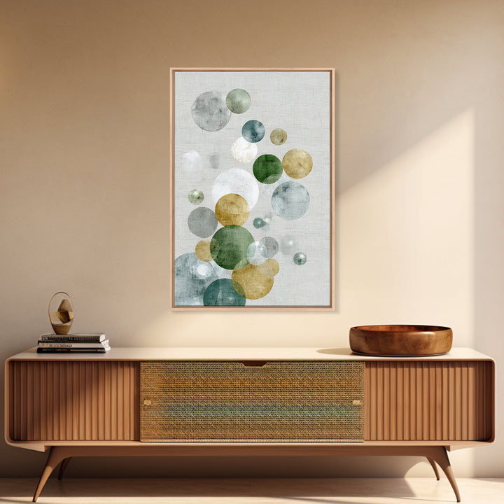 Soap Bubbles Rendered as Playful Abstract Circles Canvas Print, Laundry Room Art, Living Room Decor, Abstract Art, Clean, LRA-2x3-14