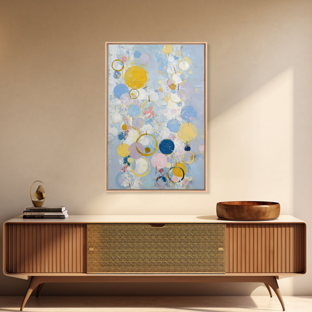 Soap Bubbles Rendered as Playful Abstract Circles Canvas Print, Laundry Room Art, Digital Wall Art, Living Room Decor, Clean, LRA-2x3-62
