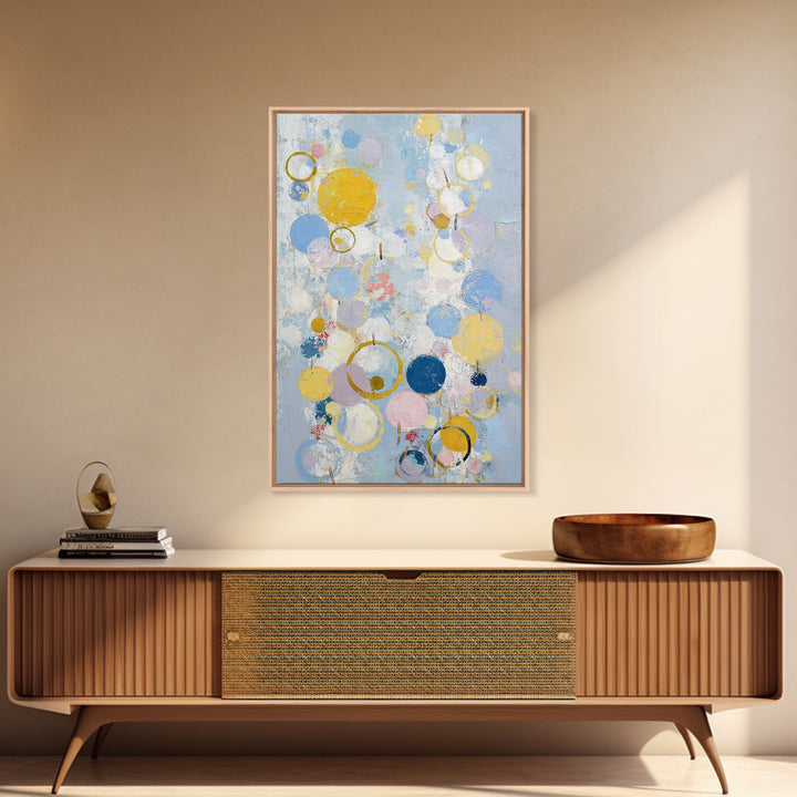 Soap Bubbles Rendered as Playful Abstract Circles Canvas Print, Laundry Room Art, Digital Wall Art, Living Room Decor, Clean, LRA-2x3-62