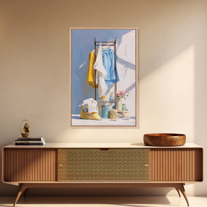 Retro Iron Illustration Canvas Print, Laundry Room Art, Printable Art, Living Room Decor, Fine Art, Clean, Whimsical Art, LRA-2x3-65