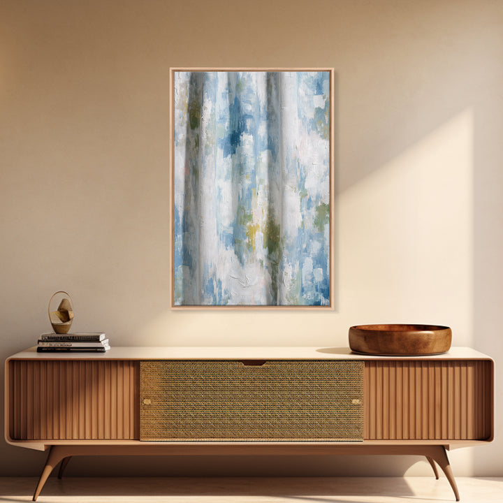 Linen Texture Abstract Framed Canvas Print, Laundry Room Art, Digital Print, Living Room Decor, Clean, Custom Wall Art, LRA-2x3-68