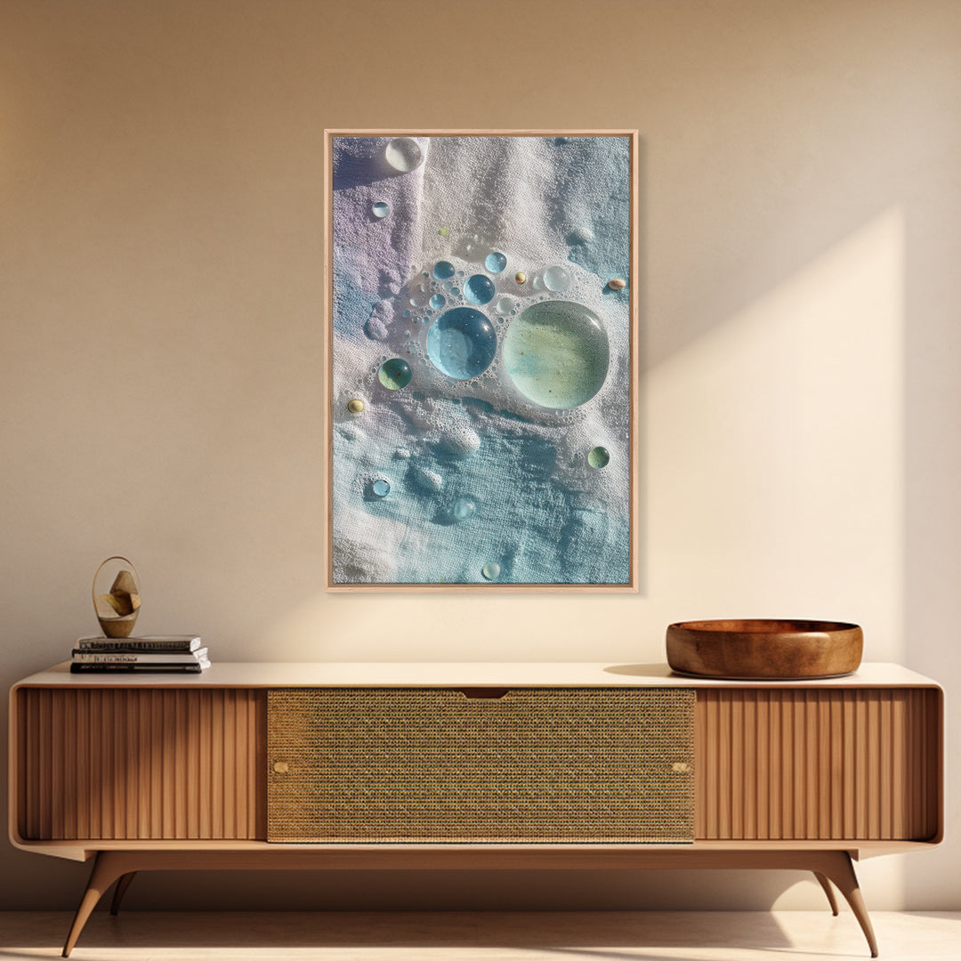 Abstract Suds and Bubbles Framed Canvas Print, Laundry Room Art, Printable Wall Art, Living Room Decor, Abstract Art, Clean, LRA-2x3-78