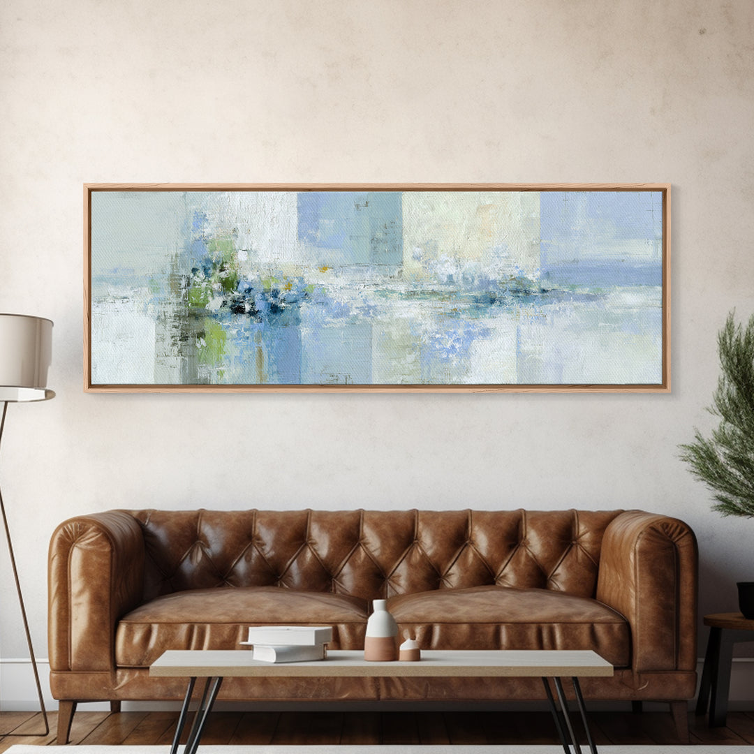 Linen Texture Abstract Framed Canvas Print, Laundry Room Art, Apartment Wall Art, Living Room Decor, Abstract Art, Clean, LRA-3x1-28