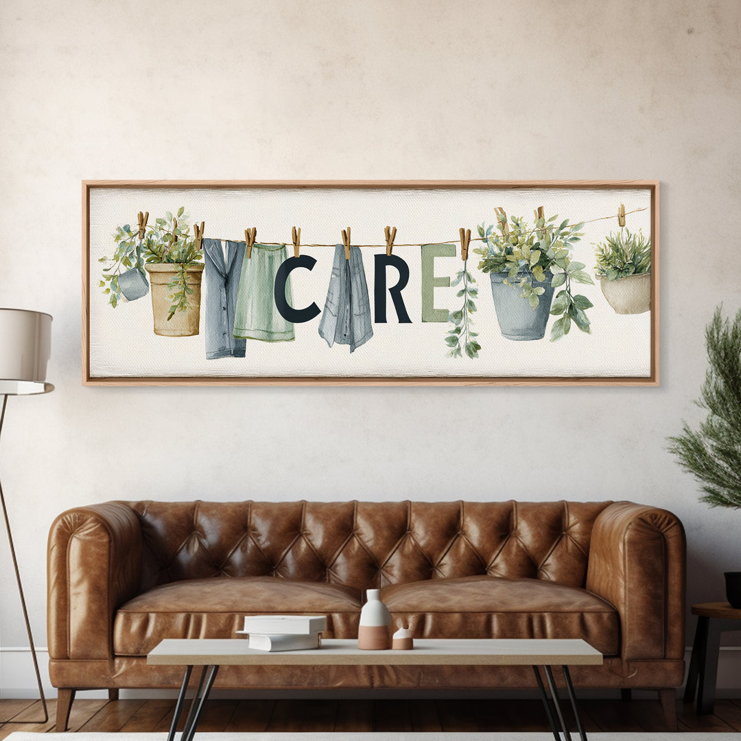 Farmhouse Laundry Sign Ornament Without Words Canvas Print, Laundry Room Art, Art Print, Living Room Decor, Fine Art, Clean, LRA-3x1-35
