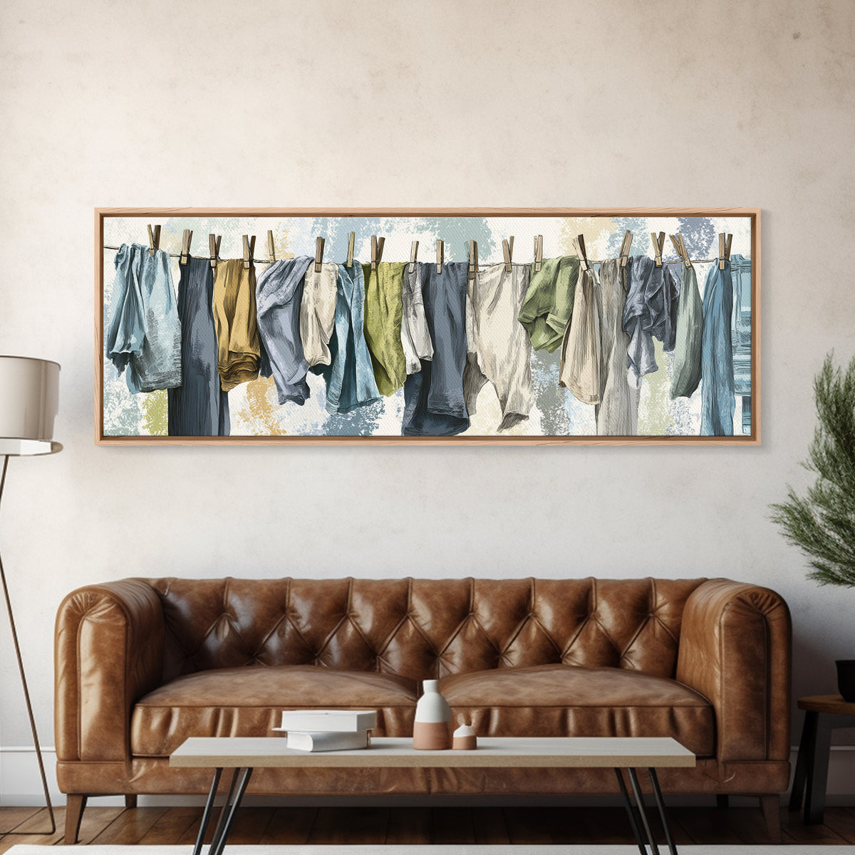 Fresh Air Meadow Landscape for Clean Mood Framed Canvas Print, Laundry Room Art, Room Decor, Living Room Decor, Fine Art, Clean, LRA-3x1-63