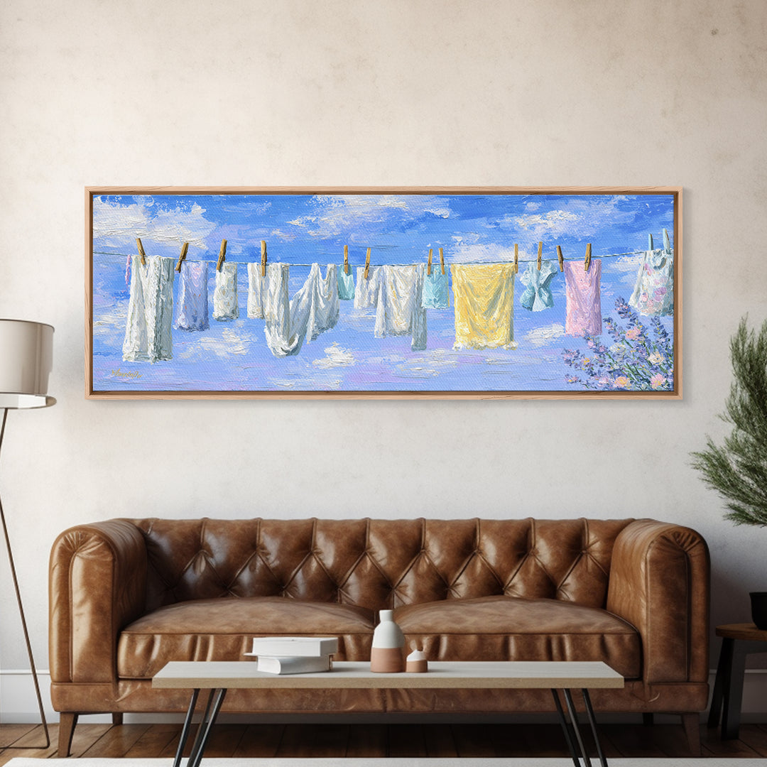 Washing Machine Icon Graphic Without Text Framed Canvas Print, Laundry Room Art, Retro Wall Art, Living Room Decor, LRA-3x1-74