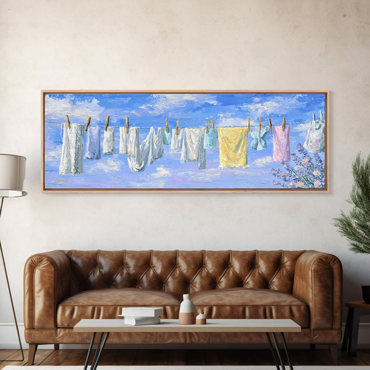 Washing Machine Icon Graphic Without Text Framed Canvas Print, Laundry Room Art, Retro Wall Art, Living Room Decor, LRA-3x1-74