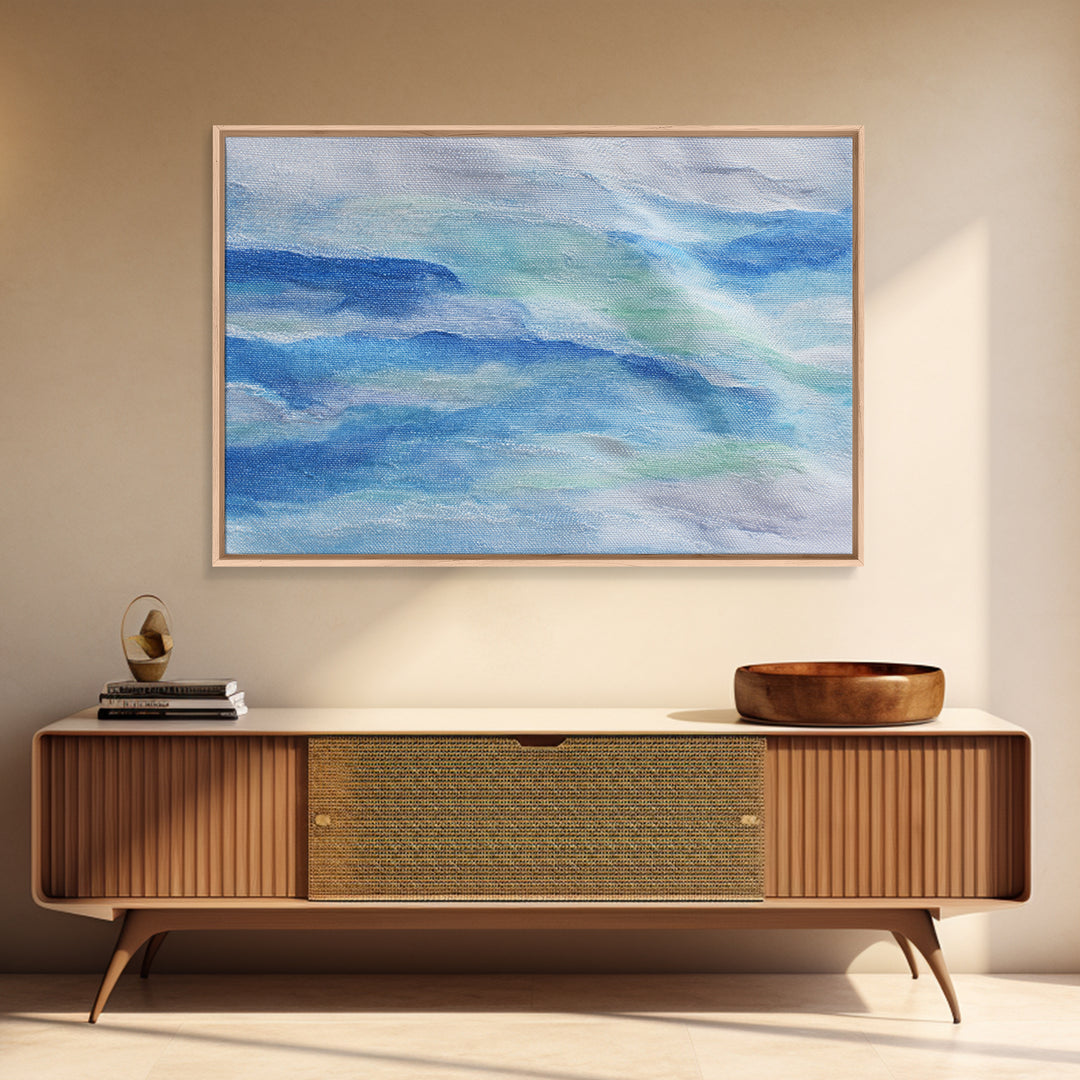 Clean Blue Water Ripple Abstraction Canvas Print, Laundry Room Art, Custom Wall Art, Living Room Decor, Fine Art, Clean, LRA-3x2-94