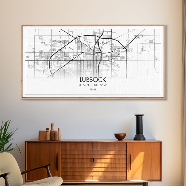 Lubbock City Map, Texas Map, Map Art, Modern Art, Wall Art, Canvas Art, Gift For Women, Living Room Wall Art, Wall Hanging, Texas Wall Art