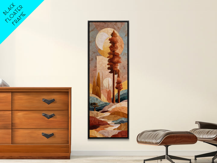 Warm Terra Cotta Abstract Landscape Canvas Print, Mediterranean Art, Watercolor Art, Living Room Decor, Fine Art, Azure, MAR-1x3-2