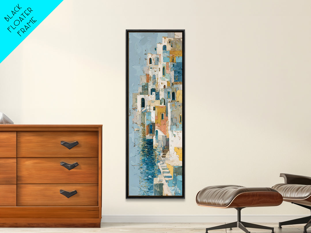 Coastal Cliffs with Sparkling Blue Water Canvas Print, Mediterranean Art, Neutral Decor, Living Room Decor, Fine Art, Azure, MAR-1x3-32